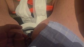 Piss on Huge Pad with change in public restrooms