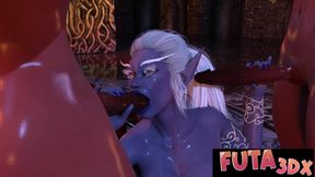 Futa Shadowheart Ass Destroyed Gushing Cum Flood Threesome