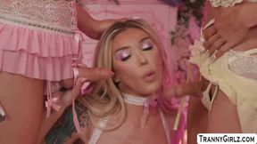 Watch this 3 TS princesses anal each other