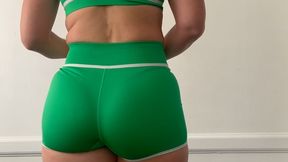 Walking in my Green Workout Gear