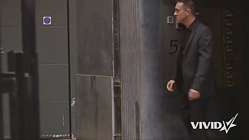 Two horny guys are fucking one smoking hot brunette, Simony Diamond and enjoying it a lot