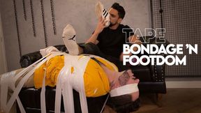 Hex turn Tonny ingo his new footrest furniture by tape bondage (720 ENG-sub) Bondage Male - Gay Foot Fetish - Gay Domination - Sneaker - Tape Bondage - BDSM