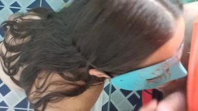 companero de trabajo pone a mamar verga a valery por exhibir su culo y sus tetas en el rio