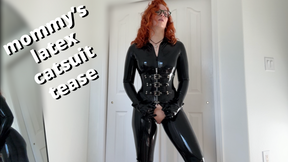 latex mommy&#039;s catsuit asmr, tease and jerk off encouragement