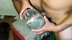 Creampied Condom Balloon Fucking Pussy Creampied