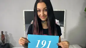 Brunette petite girl in a casting