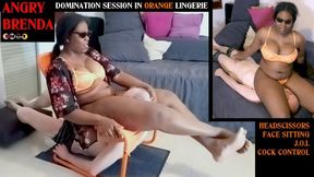 EBONY BRAT takes TOTAL CONTROL on her slave with HANDJOB, JOI, HEADSISSORS and FACE SITTING (HD)