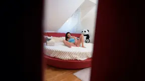Stepsister caught stepbrother peeking on her. After that, she fucked him hard
