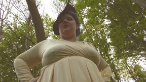 Sanguine giantess walks you in the woods