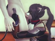 Genshin Impact Furry - Zhongli Cat Blowjob (Uncensored)