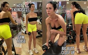 Horny Fitness Babe: Close-up Ass Workout