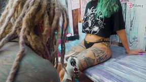 ANAL THREESOME during TATTOO session