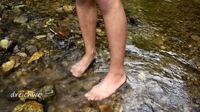 a foot bath in the river