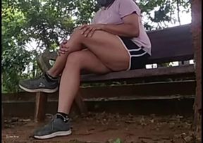 Jasmin Sissy Outdoor Flashing in Public Park - Indian Crossdresser Teasing &amp; Showing Off