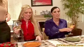 Classy Femdoms Cockriding In Cfnm Group