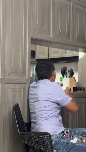 Iconic moment from &quot;While his cuckolded wife cooks, he fucks the visitor&quot;