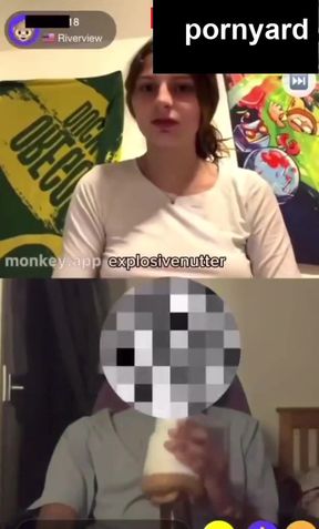 Webcam teen gets caught on cam while reacting to homemade content