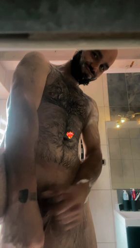 Jerking off in the shower
