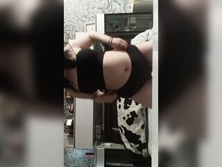 A brunette hair hotty in a night of joy.