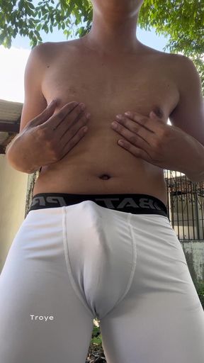 Boy's Cock in White Underwear