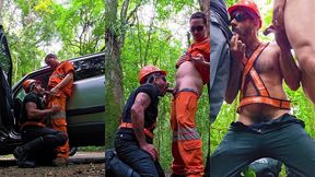 putaria entre trabalhadores fardados nas trilhas de curitiba