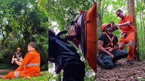 putaria entre trabalhadores fardados nas trilhas de curitiba