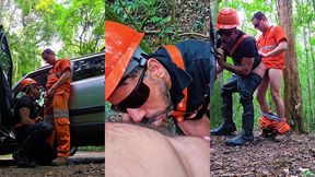 putaria entre trabalhadores fardados nas trilhas de curitiba