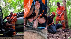 putaria entre trabalhadores fardados nas trilhas de curitiba