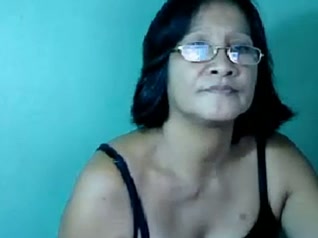 Short haired mature Asian lady in glasses stripteased for me on webcam