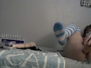 Femboy twink rides dildo and horsecock compilation