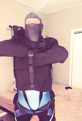 Motorcycle Stud Air Humping in a Straitjacket