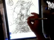 She Sucked The Soul Outta My Nuts for a Gigantic Load w/ Xray Vision - Drawing Timelapse by Drenched