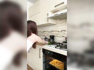 Excited sweetheart likes large knobs