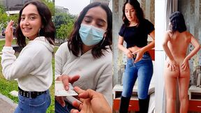 fuckd on street by beautiful chick, poses for pics then gets fucked for cash.