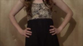 Twink Crossdresser Strips in Dress and Panties