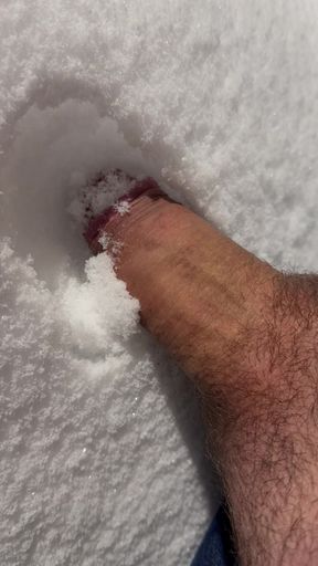 Playing in the Dakota snow -2 Penis freeze