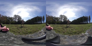 Nude Hula Hooping in a random backyard 180 VR Virtual Reality 3D