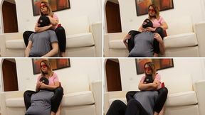 105 - Neck squeezing and handsmother in living room - part2 - POV2