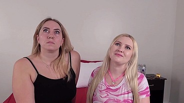 Desperate Amateurs Bratty and Emma get their big tits played with