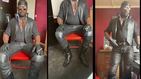 black leather smoking session