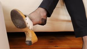 Calm Dangling in Sheer Nylons