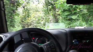 Bella Rose sucks every dick she sees, even if a guy is trying to drive