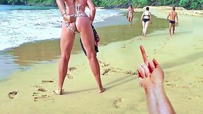 Slutty Milf Taunts Dude and Takes a Dick in Her Ass in Public