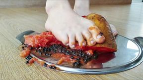 The End of Papaya`s Life! Destroyed Under Sexy Feet!