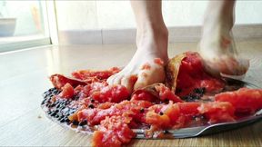 The End of Papaya`s Life! Destroyed Under Sexy Feet!
