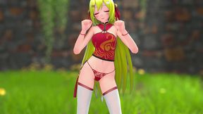 chinese girl m22 hentai undress dancing strip mmd 3d blonde hair