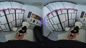 Busty brunette Debora Mancini enjoys VR POV fuck session
