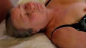 Facial for my old horny mother-in-law on first homemade video