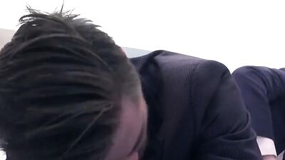 Guys in suits Kayden Gray & Mike De Marko are having sex