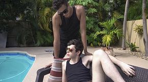 A chill day by the pool with his step bro